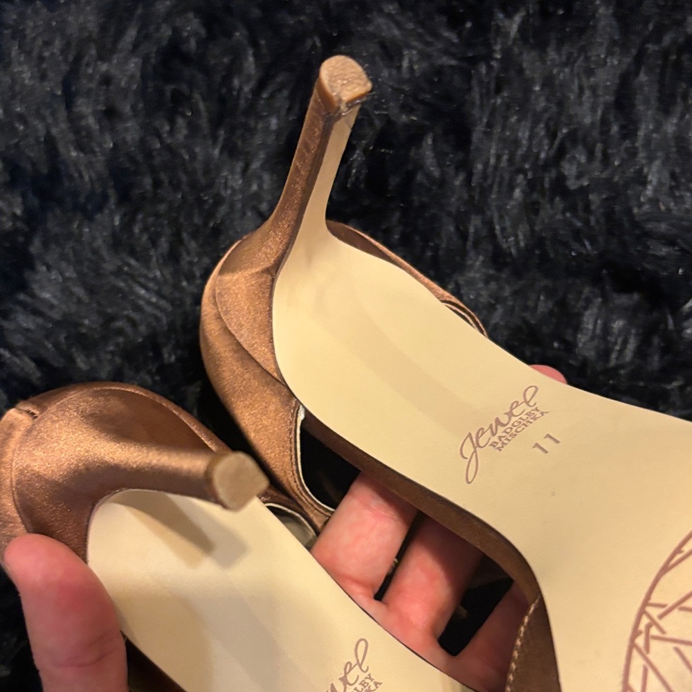 Jewel Badgley Mischka Satin Lace-Up Heels Size 11 - Picture 7 of 8